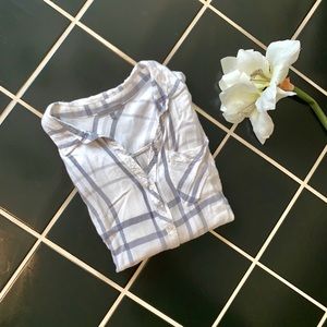 White/grey women’s button up blouse